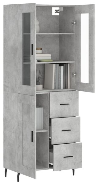 Skříň highboard betonově šedá 69,5x34x180 cm kompozitní dřevo 3198677
