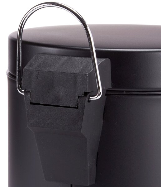 MSV pedálový odpadkový koš UNIS, černá ocel, 3 L