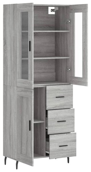 Skříň highboard šedá sonoma 69,5 x 34 x 180 cm kompozitní dřevo 3198679