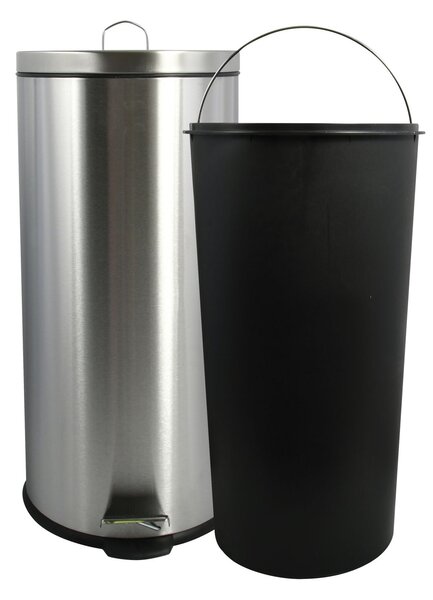 MSV pedálový odpadkový koš, kartáčovaná nerez ocel, 30 L