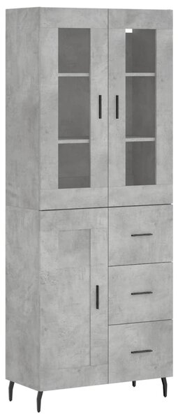 Skříň highboard betonově šedá 69,5x34x180 cm kompozitní dřevo 3198677