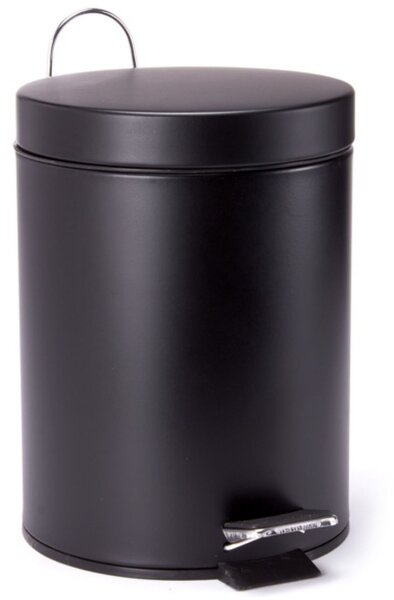 MSV pedálový odpadkový koš UNIS, černá ocel, 3 L