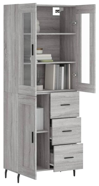 Skříň highboard šedá sonoma 69,5 x 34 x 180 cm kompozitní dřevo 3198679