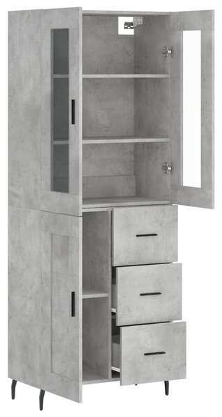 Skříň highboard betonově šedá 69,5x34x180 cm kompozitní dřevo 3198677