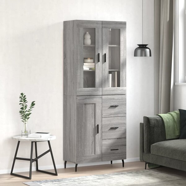 Skříň highboard šedá sonoma 69,5 x 34 x 180 cm kompozitní dřevo 3198679