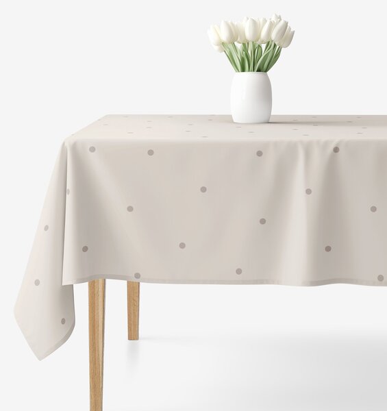 Goldea hranatý ubrus 100% bavlněné plátno - puntíky na béžovém 80 x 80 cm