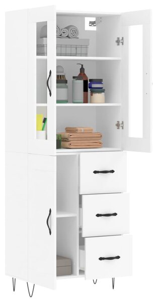 Skříň highboard bílá 69,5 x 34 x 180 cm kompozitní dřevo 3198689