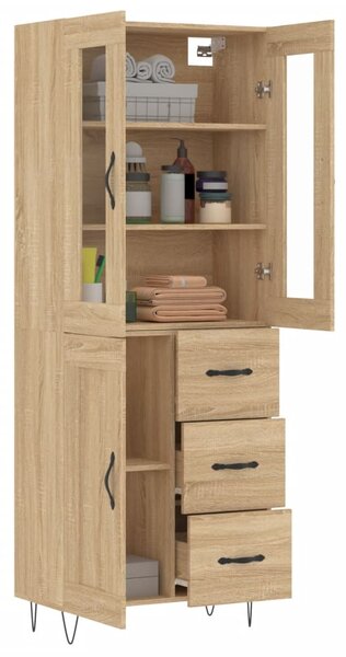 Skříň highboard dub sonoma 69,5 x 34 x 180 cm kompozitní dřevo 3198692