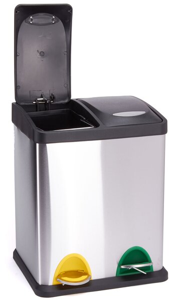 MSV pedálový koš na tříděný odpad TRI SELECTIF, kartáčovaná nerez ocel, 2 x 8 L
