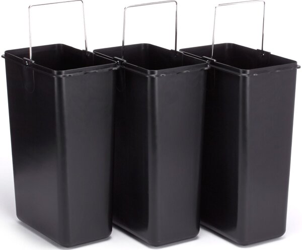 MSV pedálový koš na tříděný odpad TRI SELECTIF, kartáčovaná nerez ocel, 3 x 8 L