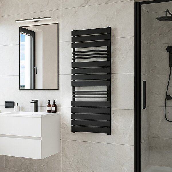 BPS-koupelny Koupelnový radiátor FUEGO BL 50x128 cm, černý
