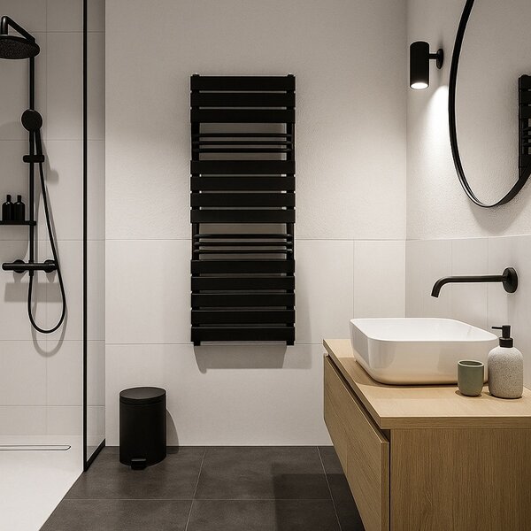 BPS-koupelny Koupelnový radiátor FUEGO BL 50x128 cm, černý