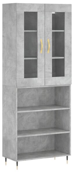 Skříň highboard betonově šedá 69,5x34x180 cm kompozitní dřevo 3198709