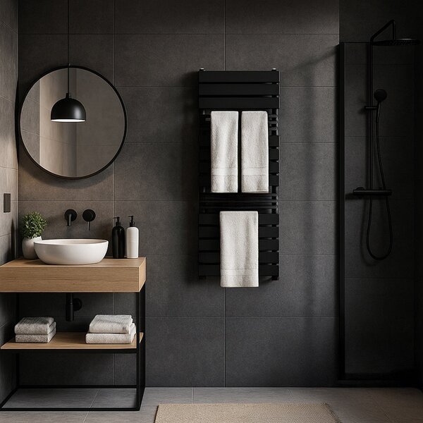 BPS-koupelny Koupelnový radiátor FUEGO BL 50x128 cm, černý