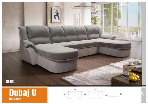 Sedací souprava DUBAJ U, šedá (forever 66 / forever 65)