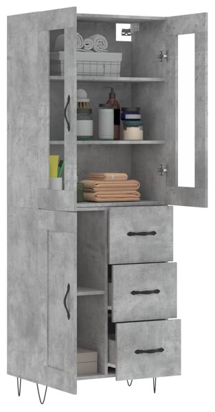 Skříň highboard betonově šedá 69,5x34x180 cm kompozitní dřevo 3198693