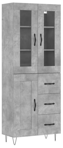 Skříň highboard betonově šedá 69,5x34x180 cm kompozitní dřevo 3198693