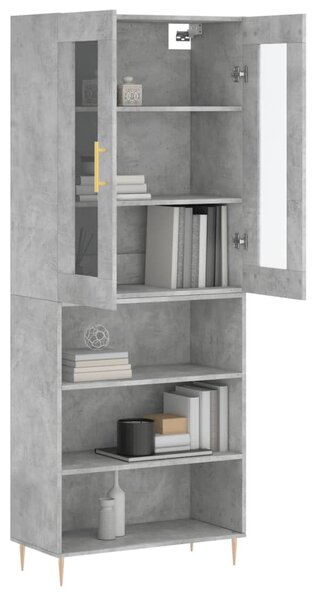 Skříň highboard betonově šedá 69,5x34x180 cm kompozitní dřevo 3198717