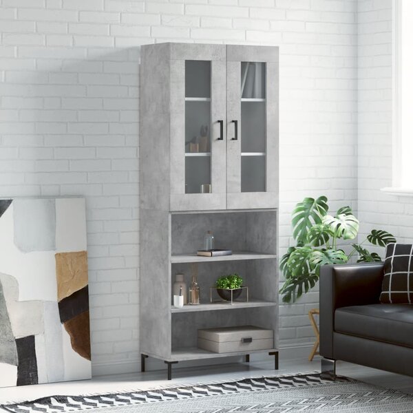 Skříň highboard betonově šedá 69,5x34x180 cm kompozitní dřevo 3198725