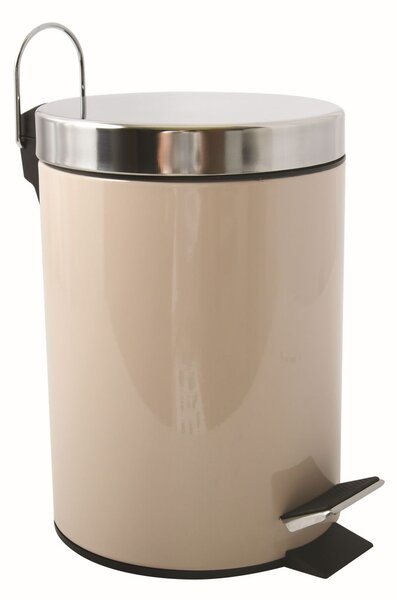 MSV pedálový odpadkový koš UNIS, béžová, nerez ocel, 3 L