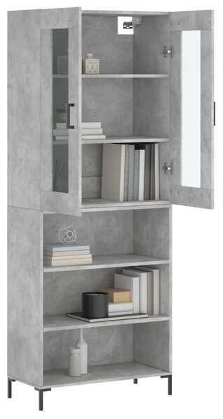Skříň highboard betonově šedá 69,5x34x180 cm kompozitní dřevo 3198725