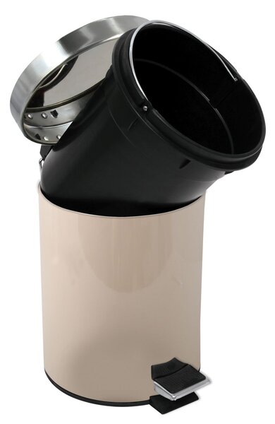 MSV pedálový odpadkový koš UNIS, béžová, nerez ocel, 3 L