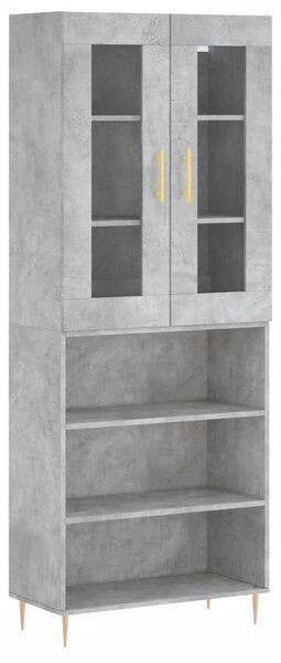Skříň highboard betonově šedá 69,5x34x180 cm kompozitní dřevo 3198717