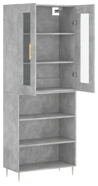 Skříň highboard betonově šedá 69,5x34x180 cm kompozitní dřevo 3198717