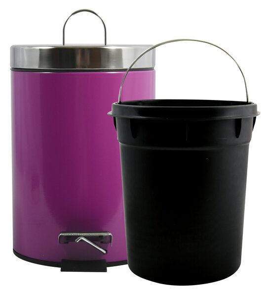 MSV pedálový odpadkový koš UNIS, fialová ocel, 3 L