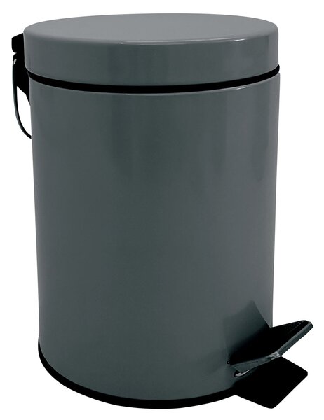 MSV pedálový odpadkový koš UNIS, tmavě šedá, ocel, 3 L