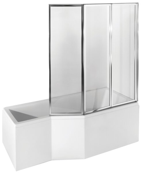 Besco Vanová zástěna AMBITION PREMIUM 3 130140 (130x140 cm | Transparent)