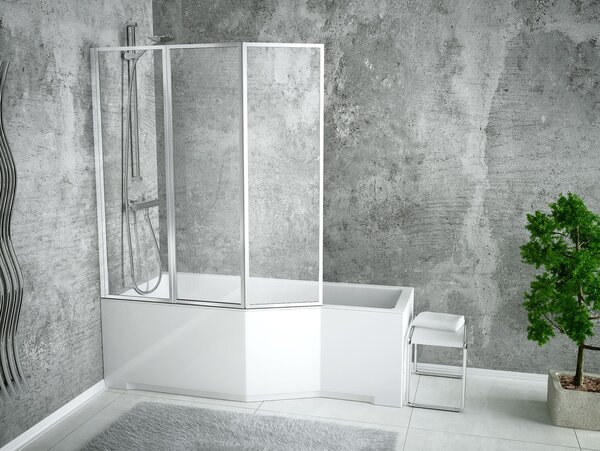Besco Vanová zástěna AMBITION PREMIUM 3 130140 (130x140 cm | Transparent)