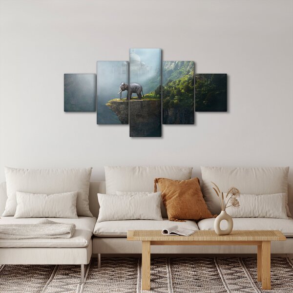 Obraz - Slůně na vrcholku Taj Mahal (125x70 cm)
