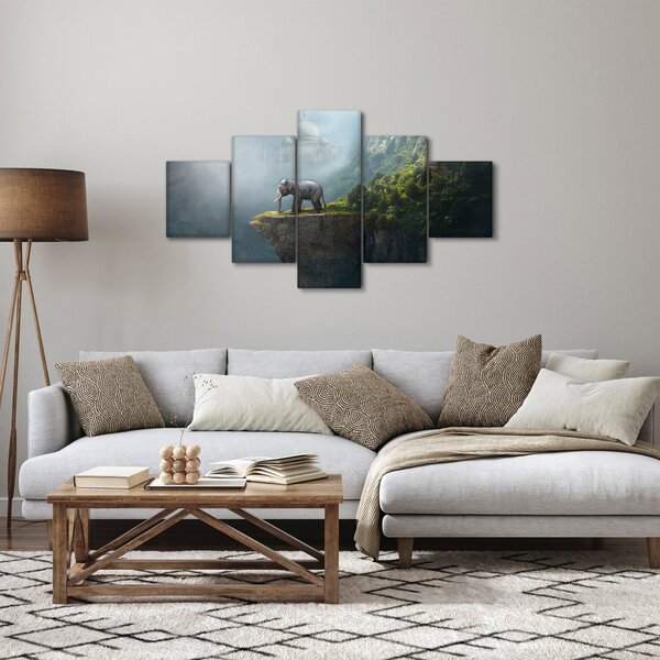 Obraz - Slůně na vrcholku Taj Mahal (125x70 cm)