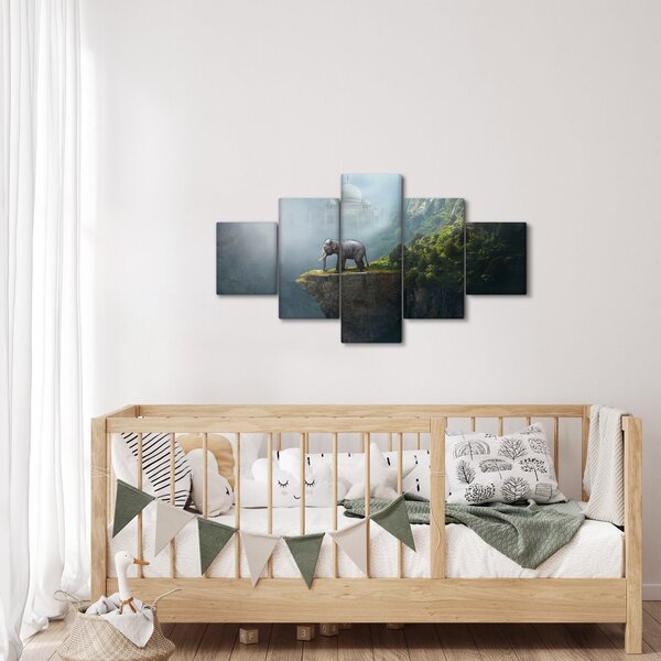 Obraz - Slůně na vrcholku Taj Mahal (125x70 cm)