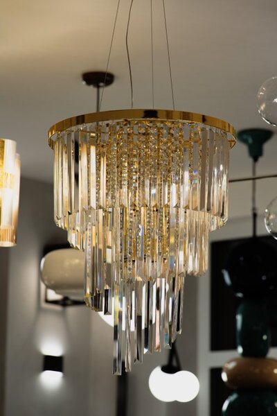 Ideal Lux Závěsné svítidlo CARLTON SP12, ø 50 cm Barva: Chrom