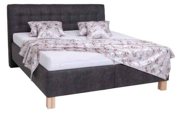 Čalouněná postel s úložným prostorem bez matrace VIOLET 180x200 cm tmavě šedá