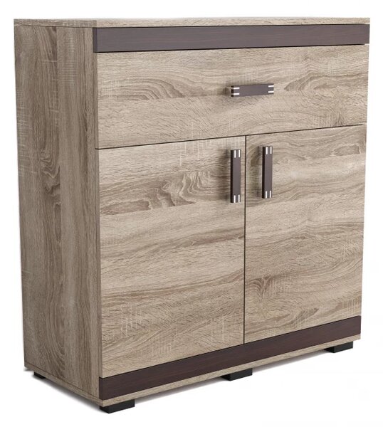 Komoda P25, canyon/wenge lišta (úchyt č.3, nohy černé)