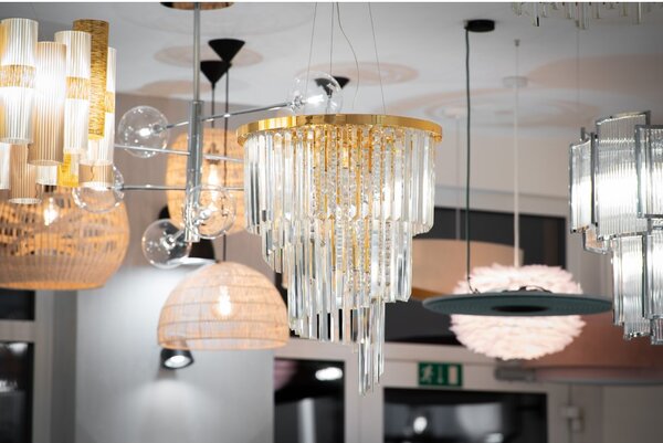 Ideal Lux Závěsné svítidlo CARLTON SP12, ø 50 cm Barva: Chrom