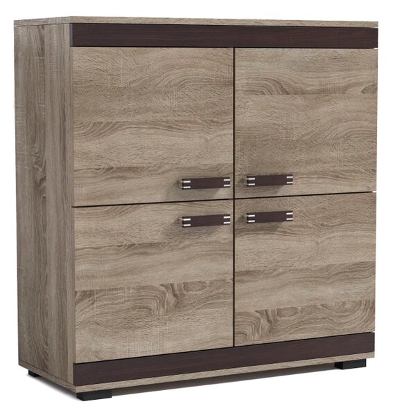 Komoda P11, dub canyon/lišta wenge (úchyt č.1, nohy černé)