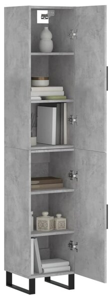 Skříň highboard betonově šedá 34,5x34x180 cm kompozitní dřevo 3198813