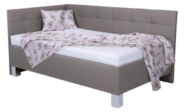 Čalouněná postel s matrací a úložným prostorem MARIA PETITE 120x200 cm taupe