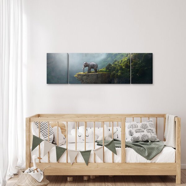 Obraz - Slůně na vrcholku Taj Mahal (170x50 cm)