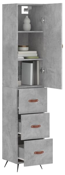 Skříň highboard betonově šedá 34,5x34x180 cm kompozitní dřevo 3198829