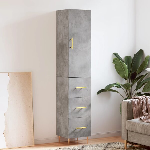 Skříň highboard betonově šedá 34,5x34x180 cm kompozitní dřevo 3198845