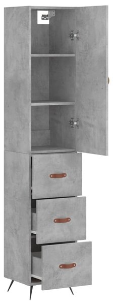 Skříň highboard betonově šedá 34,5x34x180 cm kompozitní dřevo 3198829