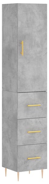 Skříň highboard betonově šedá 34,5x34x180 cm kompozitní dřevo 3198845
