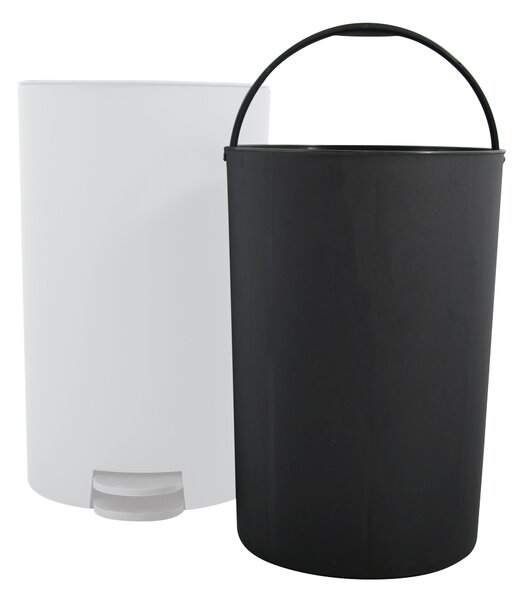 MSV pedálový odpadkový koš OSAKI, bílý, plast, 3 L
