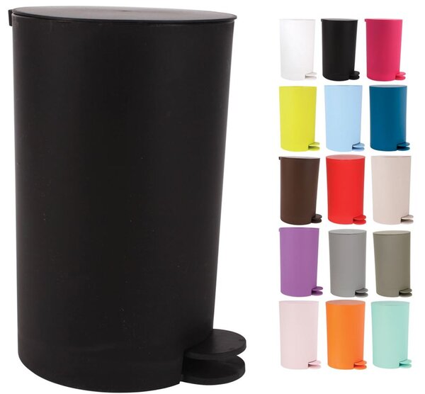 MSV pedálový odpadkový koš OSAKI, černý, plast, 3 L