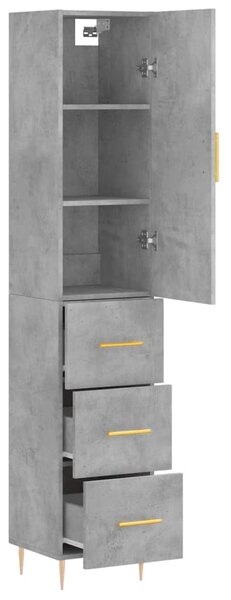 Skříň highboard betonově šedá 34,5x34x180 cm kompozitní dřevo 3198845